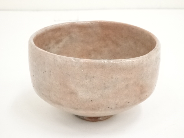 JAPANESE TEA CEREMONY / RED RAKU TEA BOWL CHAWAN / ARTISAN WORK 